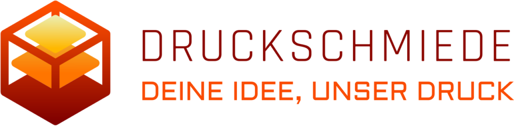 Logo mit Text "Deine Idee, unser Druck
