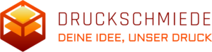 Logo mit Text "Deine Idee, unser Druck